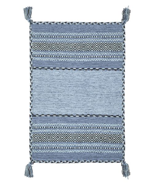 Tappeto kilim azzurro 100% cotone, per arredo casa soggiorno salotto camera da letto ma anche passatoia per corridoio o ingresso