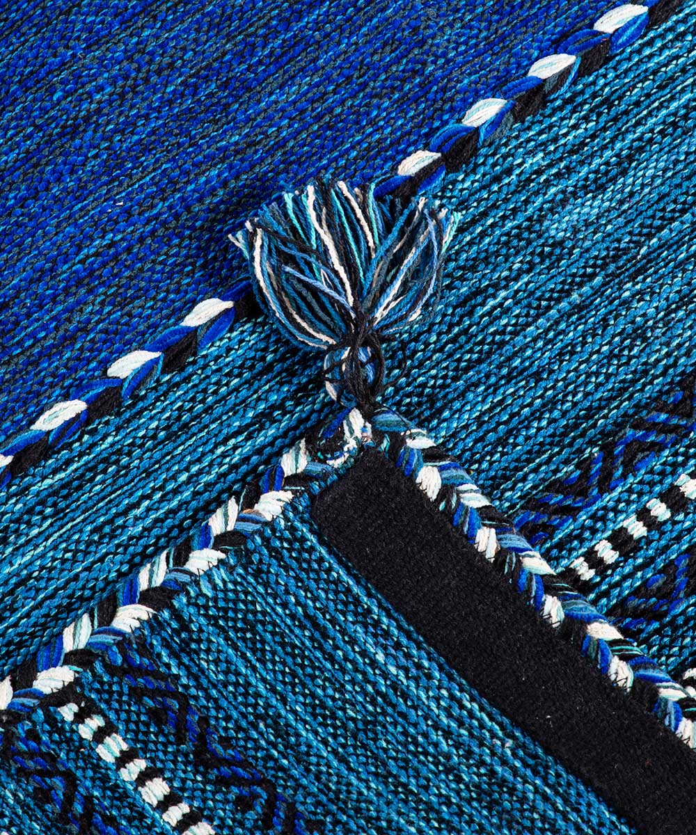 Retro del Tappeto kilim blu 100% cotone, per arredo casa soggiorno salotto camera da letto ma anche passatoia per corridoio o ingresso