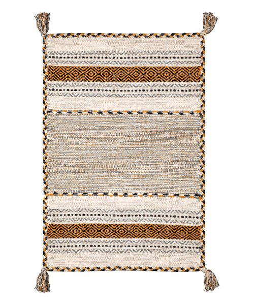 Tappeto kilim ocra 100% cotone, per arredo casa soggiorno salotto camera da letto ma anche passatoia per corridoio o ingresso