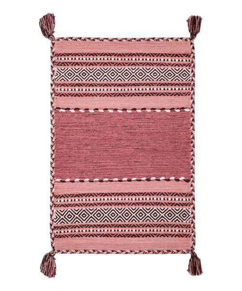 Tappeto kilim rosa 100% cotone, per arredo casa soggiorno salotto camera da letto ma anche passatoia per corridoio o ingresso