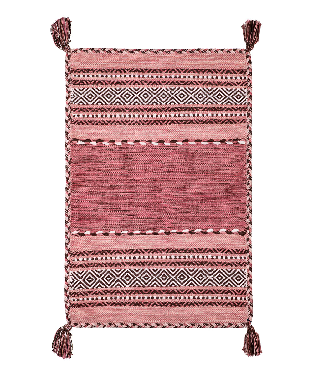 Tappeto kilim rosa 100% cotone, per arredo casa soggiorno salotto camera da letto ma anche passatoia per corridoio o ingresso