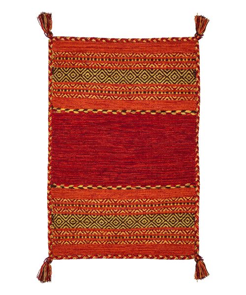 Tappeto kilim rosso 100% cotone, per arredo casa soggiorno salotto camera da letto ma anche passatoia per corridoio o ingresso