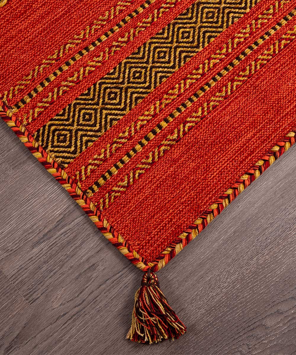 Angolo del Tappeto kilim rosso 100% cotone, per arredo casa soggiorno salotto camera da letto ma anche passatoia per corridoio o ingresso