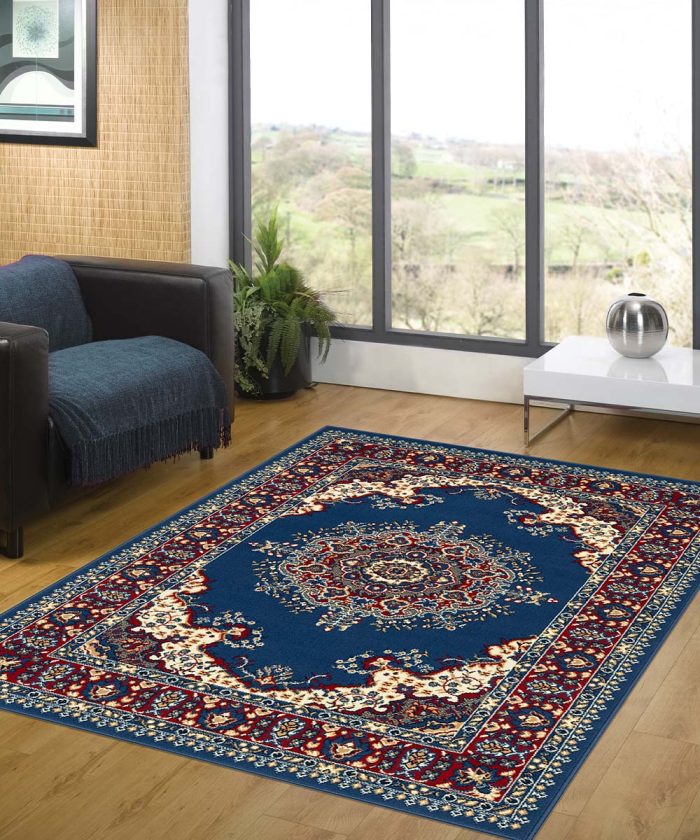 Soggiorno con Tappeto disegno classico PERSIAN 4480 AZZURRO