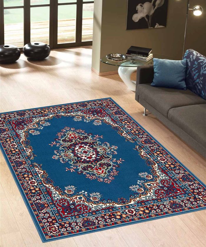 Stanza con Tappeto disegno classico PERSIAN 6210 AZZURRO