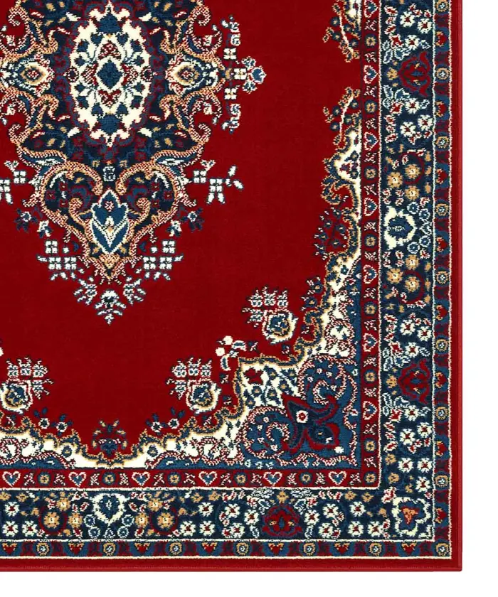 Dettaglio bordo del Tappeto motivo orientale PERSIAN 6210 ROSSO