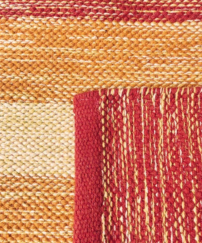 Dettaglio tappeto bagno/cucina in cotone HAPPY ORANGE arancione
