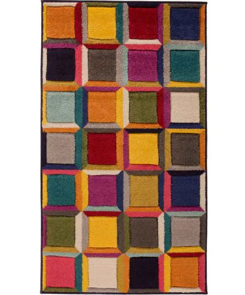 tappeto multicolore a quadri 952