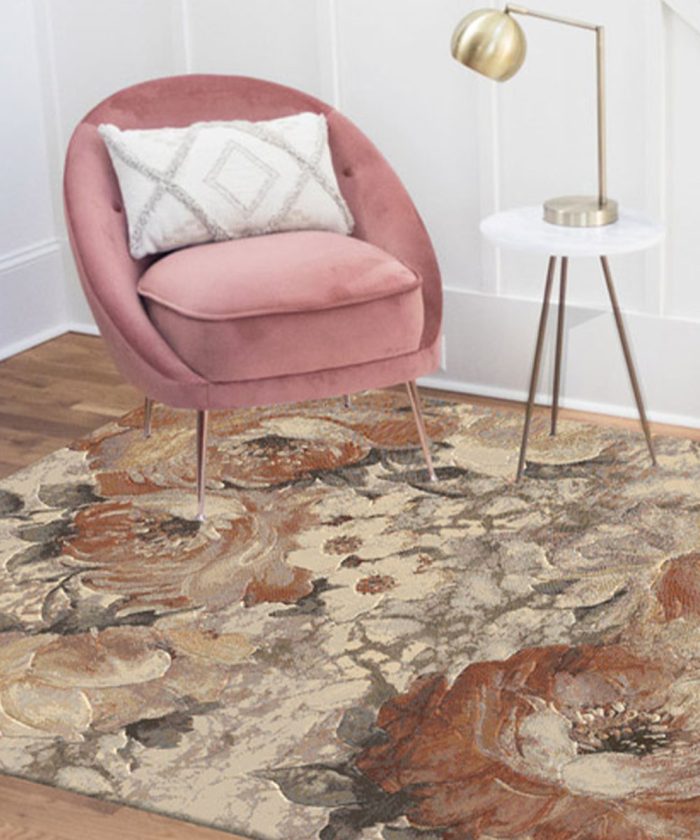 Salotto con Tappeto Argentum 79377-4848 disegno fiori eleganti alta qualità