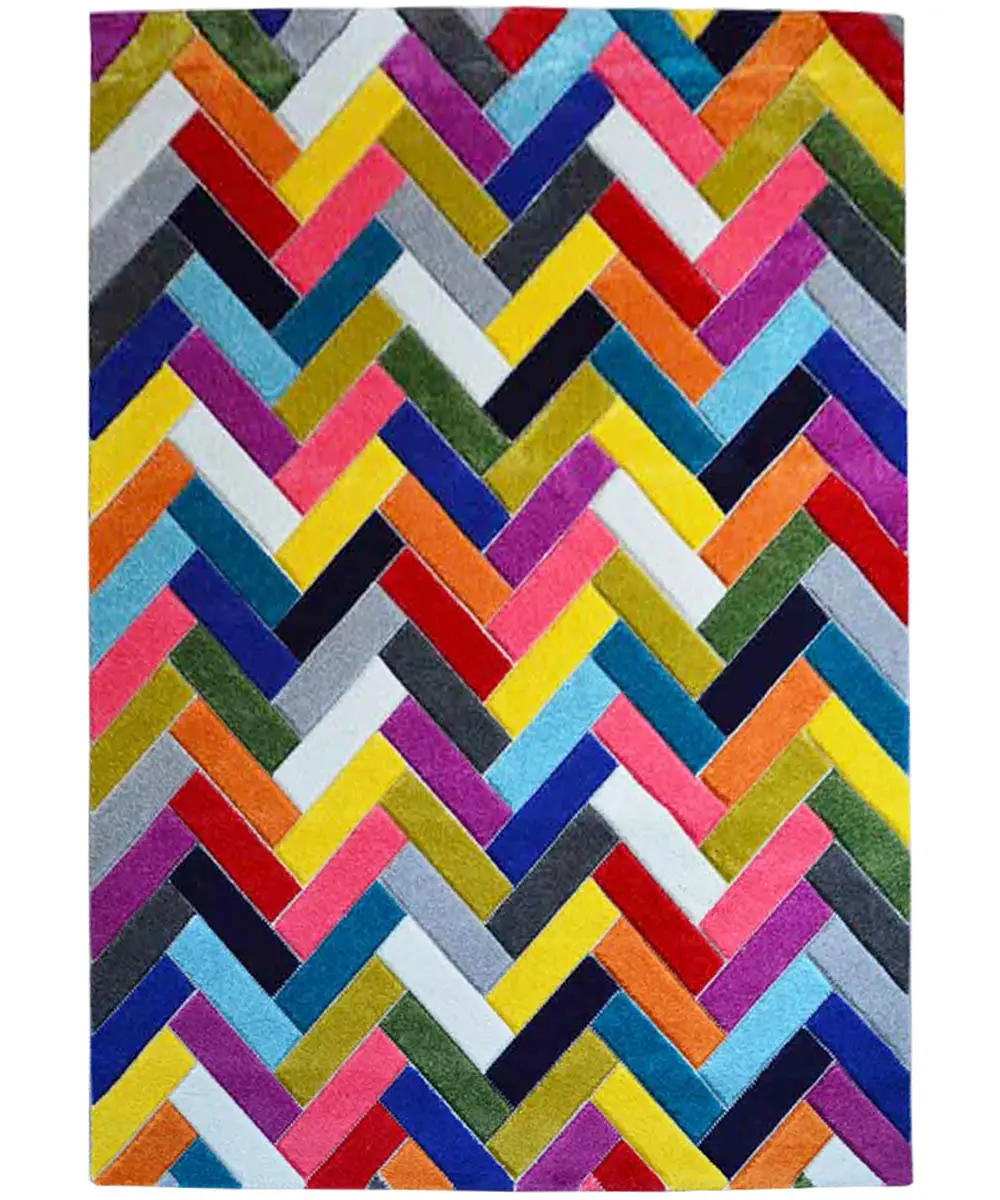 tappeto multicolore zigzag 2340