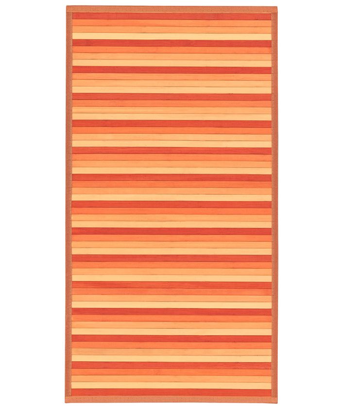 Tappeto Bamboo Arancione per cucina e bagno, stuoia passatoia bambù