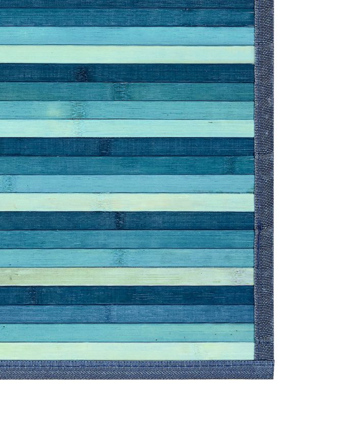 Angolo del Tappeto Bamboo Azzurro per cucina e bagno, stuoia passatoia bambù