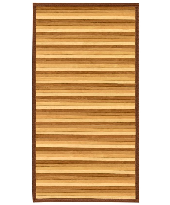 Tappeto Bamboo Beige naturale per cucina e bagno, stuoia passatoia bambù
