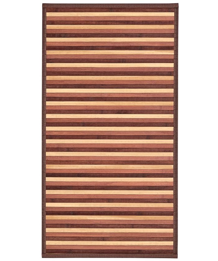 Tappeto Bamboo Marrone per cucina e bagno, stuoia passatoia bambù