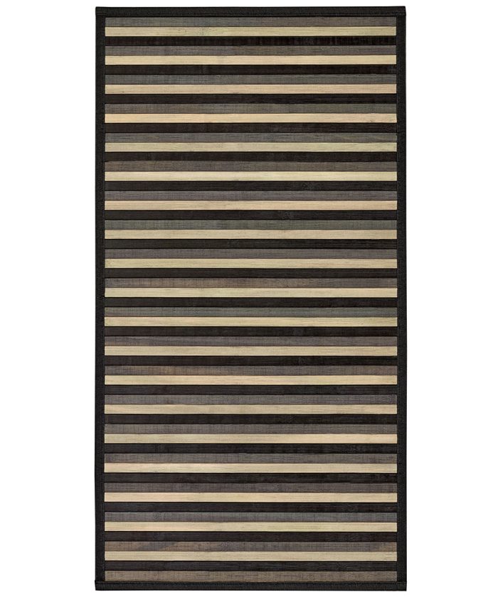 Tappeto Bamboo Nero per cucina e bagno, stuoia passatoia bambù