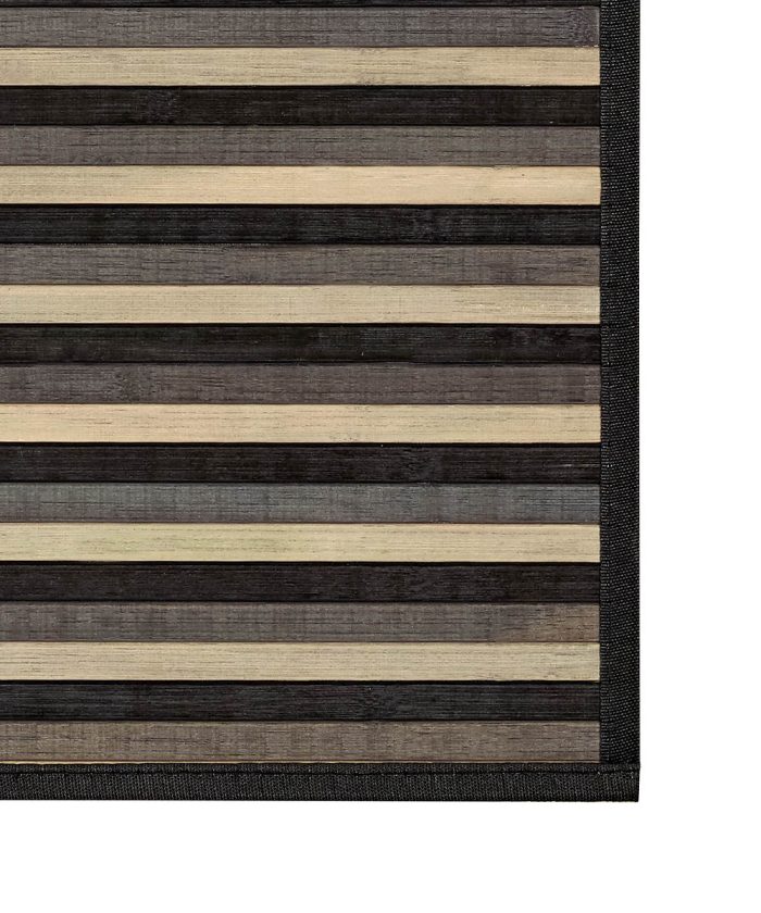 Listelli Tappeto Bamboo Nero per cucina e bagno, stuoia passatoia bambù
