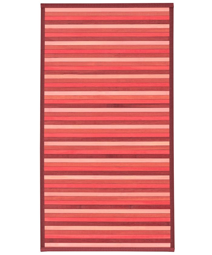 Tappeto Bamboo Rosso per cucina e bagno, stuoia passatoia bambù