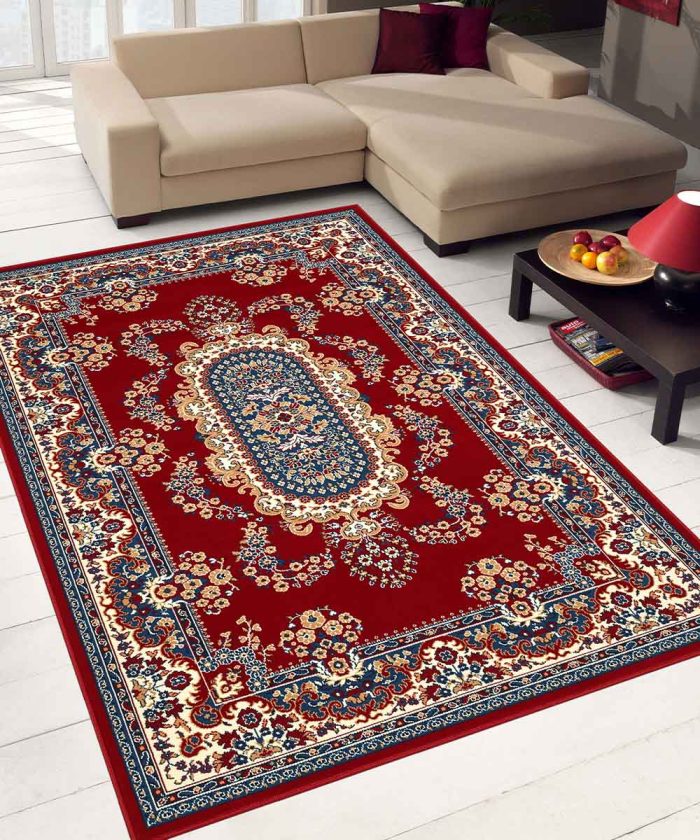 Salotto con Tappeto Royal Shiraz 2063 Rosso disegno persiano orientale classico