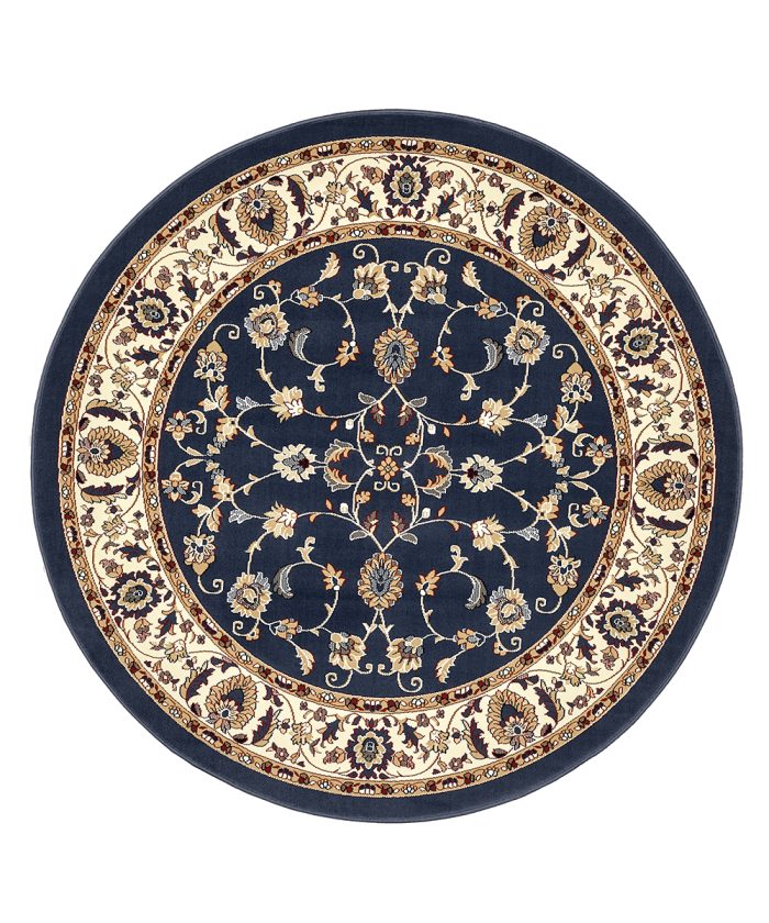 Tappeto rotondo Royal Shiraz 2079 Blu motivo classico orientale tradizionale persiano