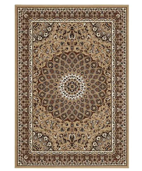 Tappeto Royal Shiraz 2082 Beige stile orientale classico persiano con rosone centrale
