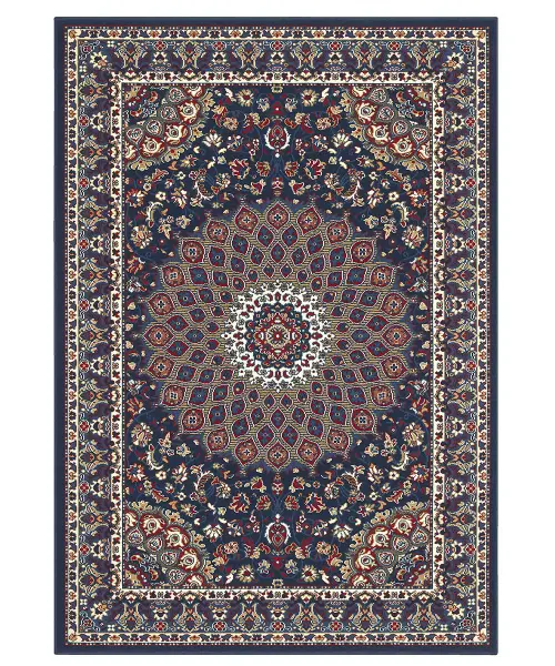 Tappeto Royal Shiraz 2082 Blu stile orientale classico persiano con rosone centrale