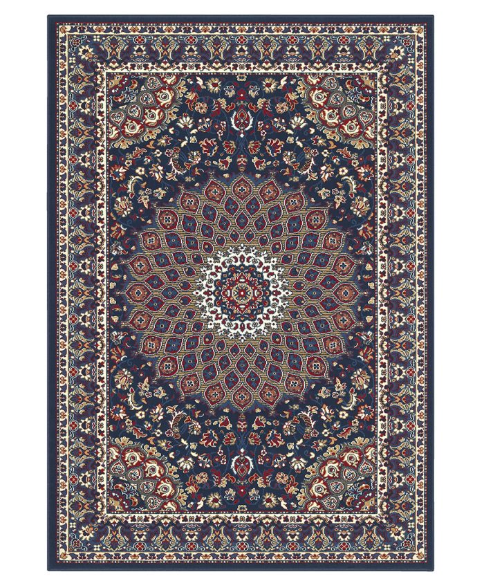 Tappeto Royal Shiraz 2082 Blu stile orientale classico persiano con rosone centrale