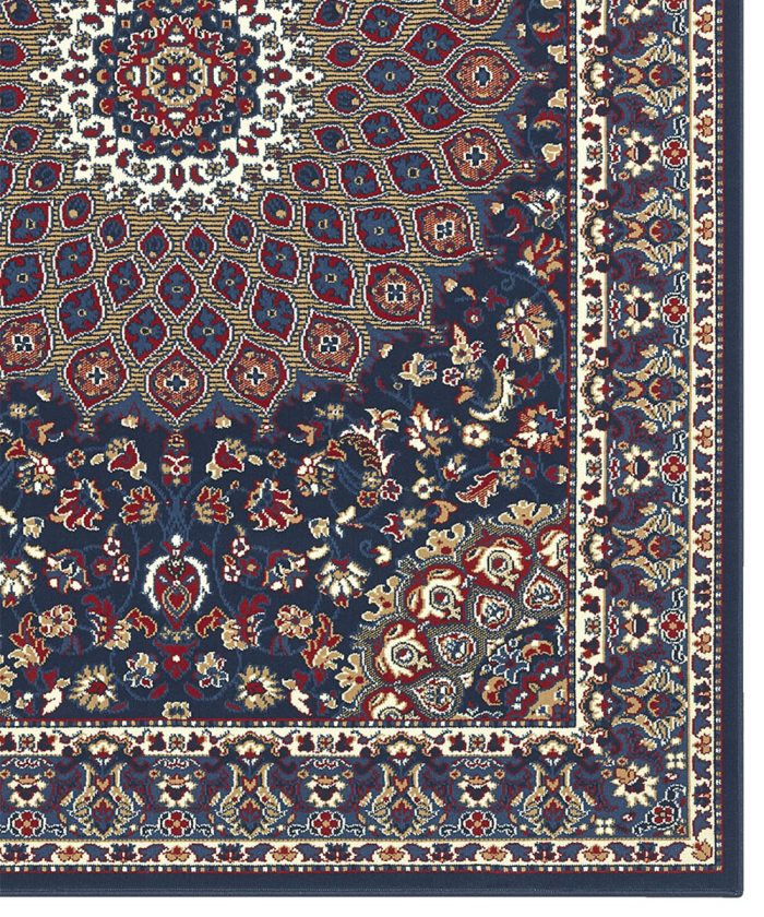 Dettaglio Tappeto Royal Shiraz 2082 Blu stile orientale classico persiano con rosone centrale