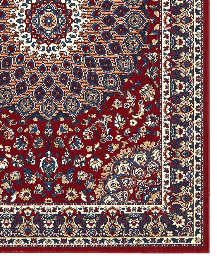 Dettaglio Tappeto Royal Shiraz 2082 Rosso stile orientale classico persiano con rosone centrale