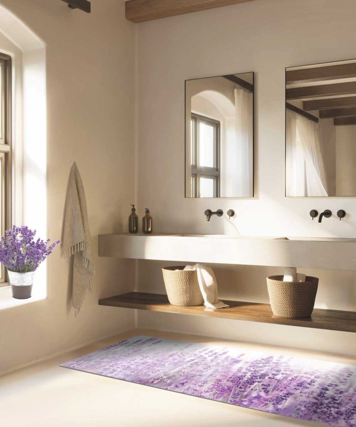 Bagno con Tappeto Futura Lavanda passatoia multiuso