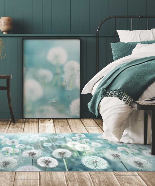 Camera da letto con Tappeto Futura Soffio di Vento, passatoia su misura al metro