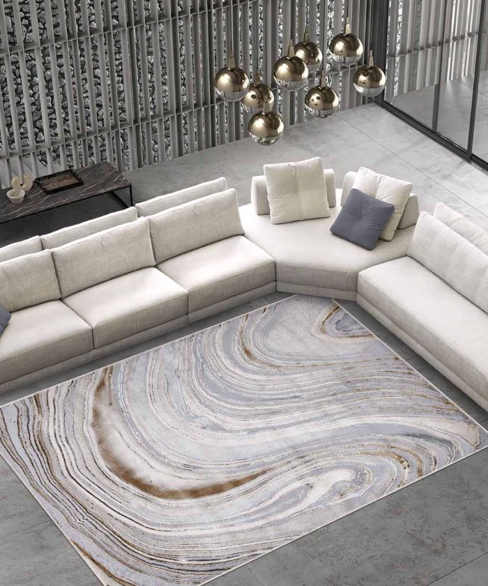 Tappeto Nevada 9223 Grigio e Oro - immagine 2