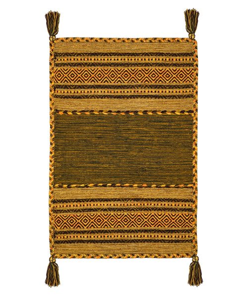 Tappeto kilim verde 100% cotone, per arredo casa soggiorno salotto camera da letto ma anche passatoia per corridoio o ingresso