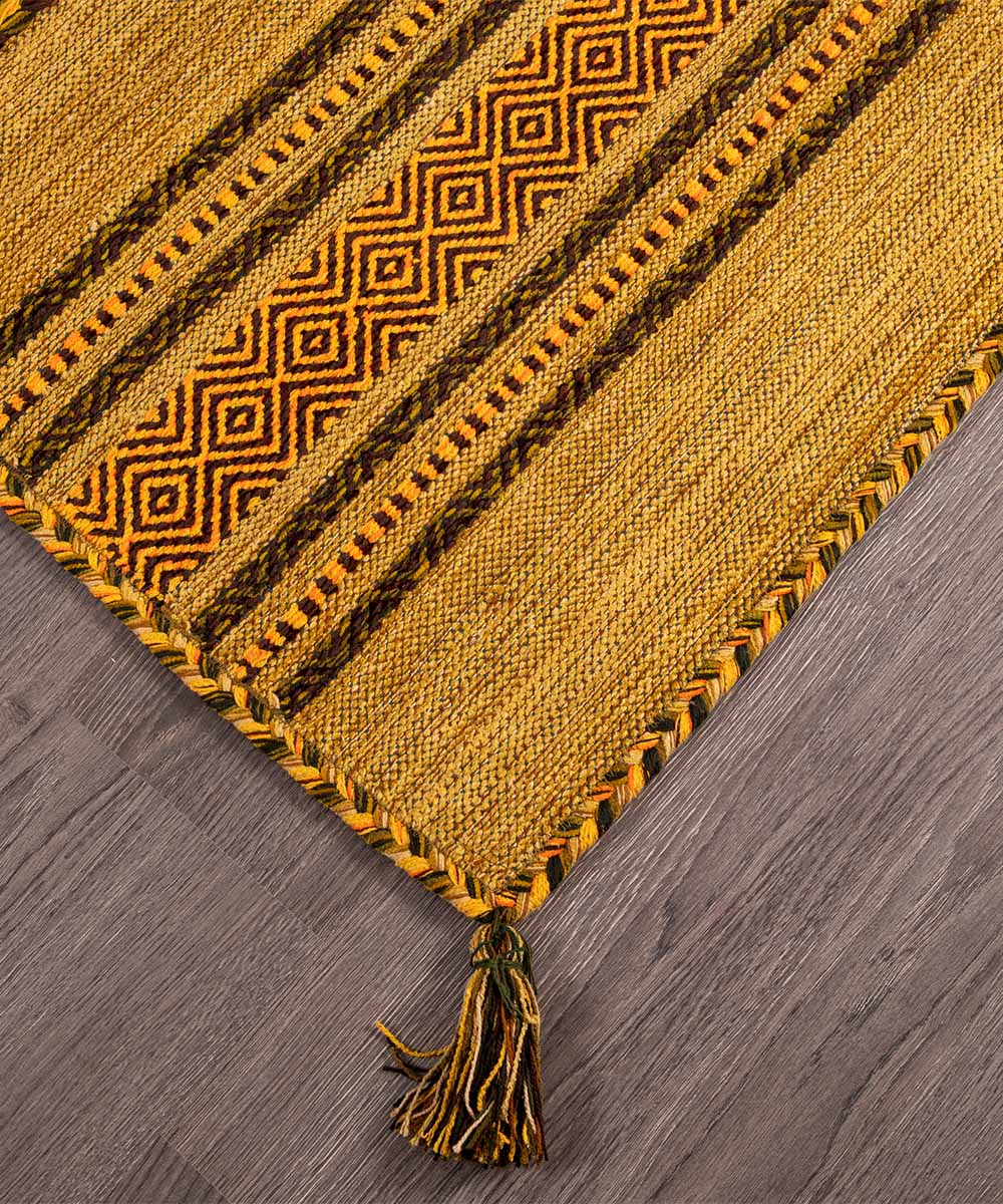 Angolo del Tappeto kilim verde 100% cotone, per arredo casa soggiorno salotto camera da letto ma anche passatoia per corridoio o ingresso