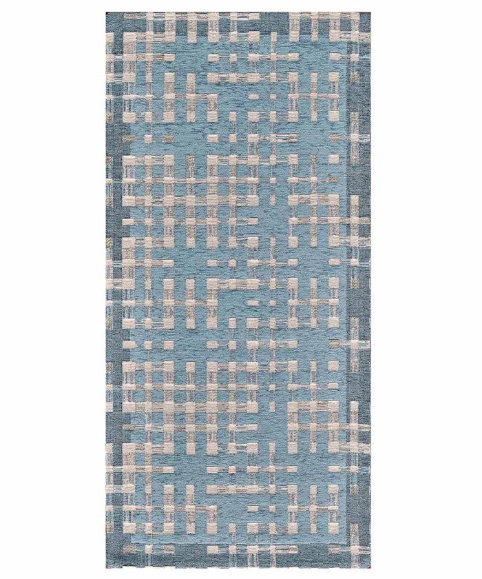 Tappeto Dama Azzurro lavabile e antiscivolo, ideale per salotto soggiorno camera ma anche cucina e ingresso