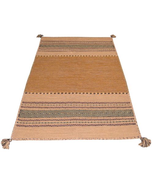 tappeto Antique Kilim Cuoio tessuto a mano in cotone