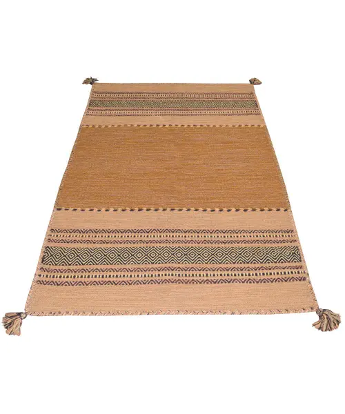 tappeto Antique Kilim Cuoio tessuto a mano in cotone