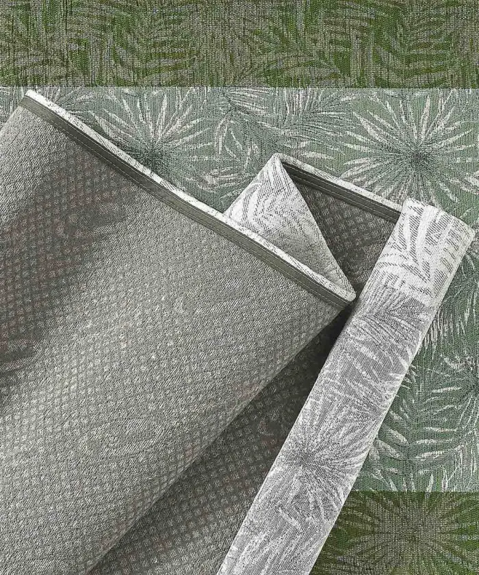 Retro anti-scivolo di tappeti Velour Malesia, stile natura jungle foglie felce tropicale