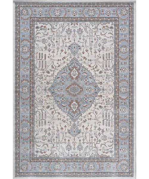Tappeto stile classico vintage crema e azzurro Da Vinci 57267-9255