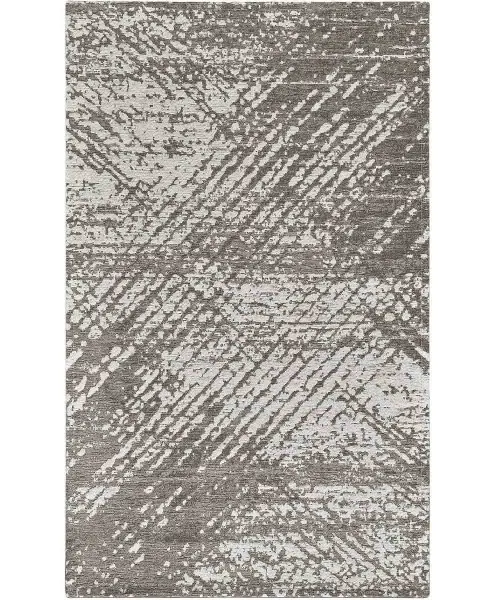Tappeto moderno astratto Velour Essenza Fango, lavabile e anti-scivolo