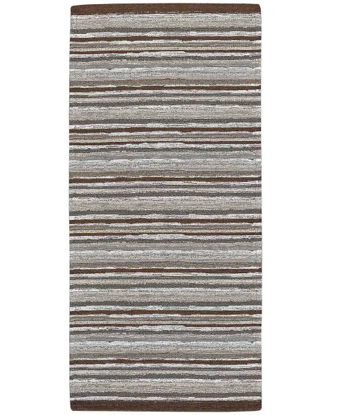 Tappeto a righe per Cucina Bagno e multiuso, Velour Laos Marrone