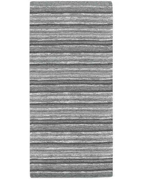 Tappeto a righe per Cucina Bagno e multiuso, Velour Laos Grigio