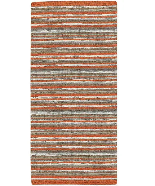 Tappeto a righe per Cucina Bagno e multiuso, Velour Laos Arancione