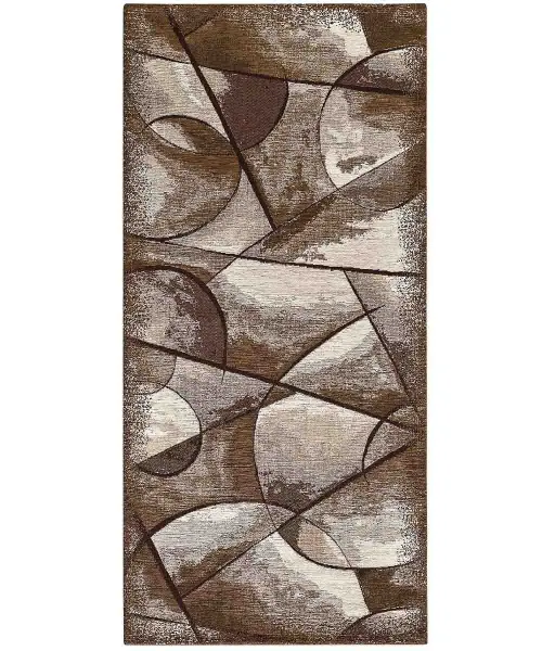 Tappeto passatoia Universo Marrone: disegno moderno astratto geometrico
