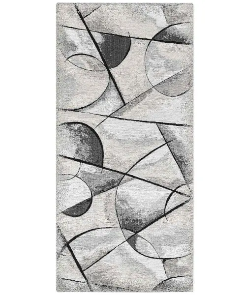Tappeto passatoia Universo Grigio: disegno moderno astratto geometrico