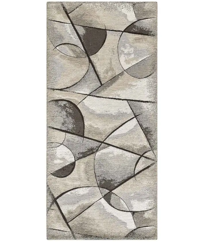 Tappeto passatoia Universo tortora: disegno moderno astratto geometrico