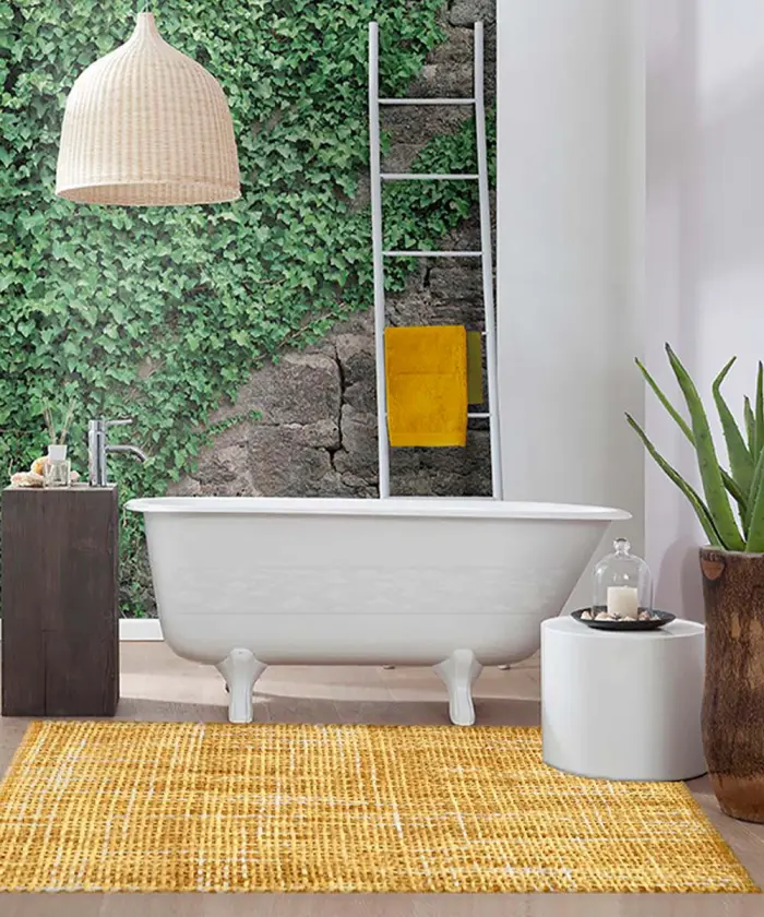Bagno moderno con Tappeto morbido, lavabile, antiscivolo, economico. CRAZY ORO