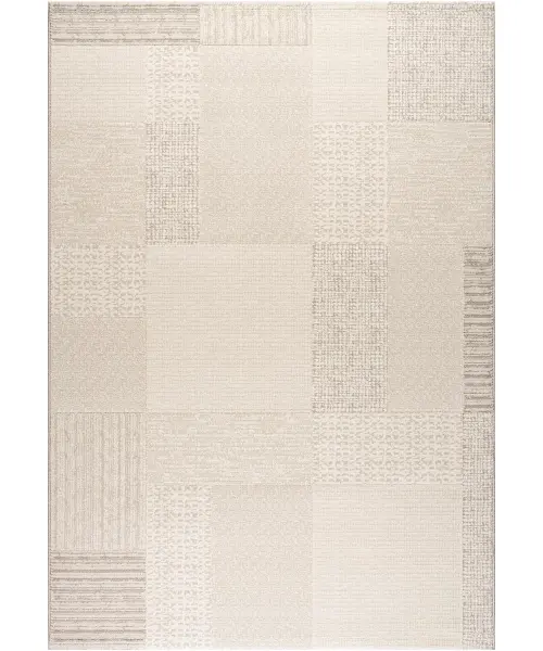 Elegante Tappeto Argentum 63949-6575 crema panna design geometrico moderno. Tappeto slaotto, soggiorno, sala da pranzo e camera da letto