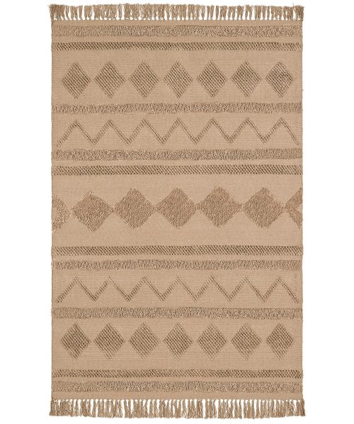 Tappeto Berbero Beige per salotto soggiorno camera. In cotone, lavabile e antiscivolo.