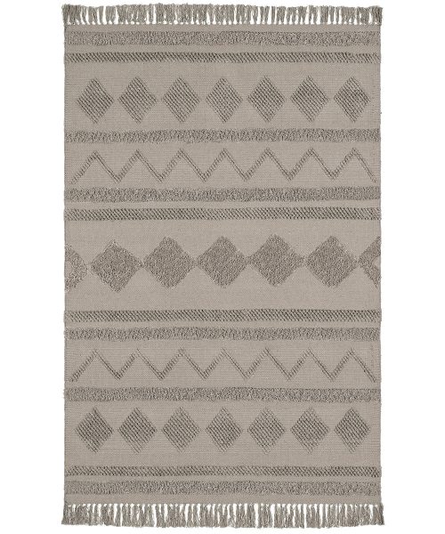 Tappeto Berbero Grigio Talpa disegni marocchini tradizionali. Lavabile e Antiscivolo, in cotone.