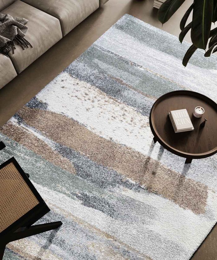 Soggiorno con Tappeto Mehari 23056-6747 a pelo lungo shaggy di design alta qualità